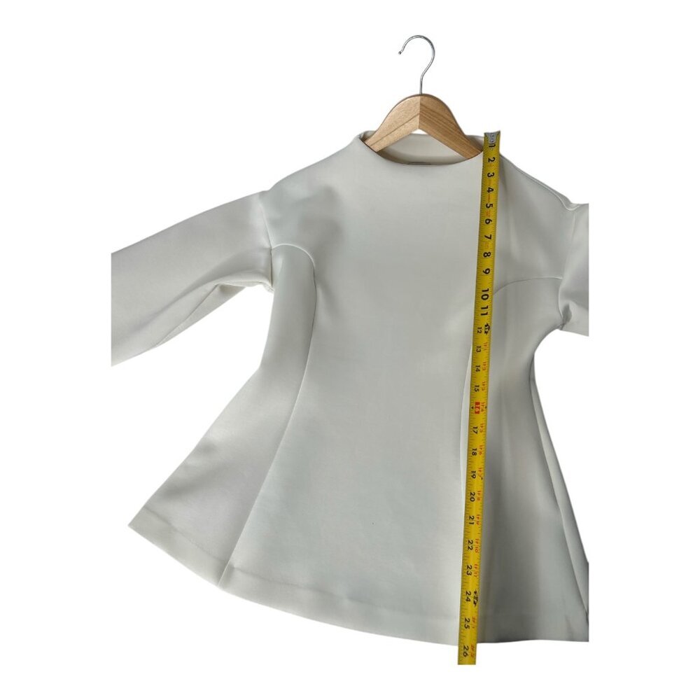 Anthropologie Maeve Neoprene Hourglass Pullover Womens Size Large Ivory Stretch - Picture 10 of 12